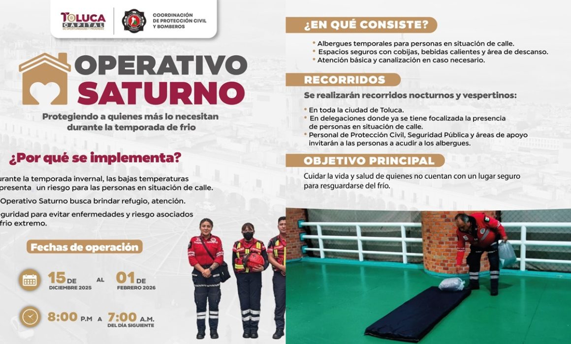 Brinda atención prioritaria Toluca con Operativo Saturno