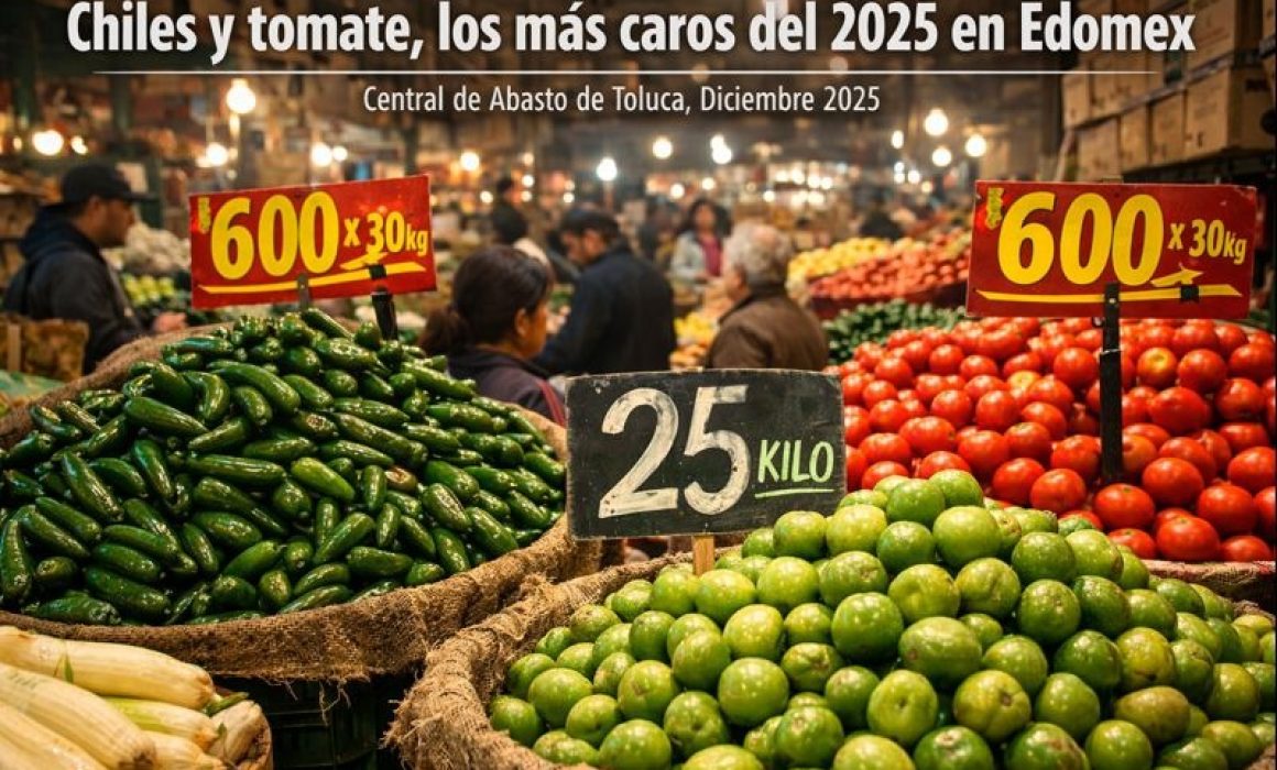 Cierran chile y tomate como los productos más caros del 2025 en Edomex