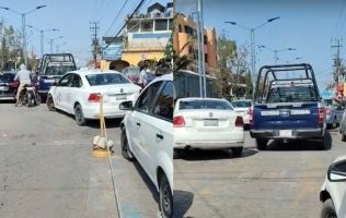 Denuncian a patrulla de Huehuetoca por obstruir el tránsito en el centro