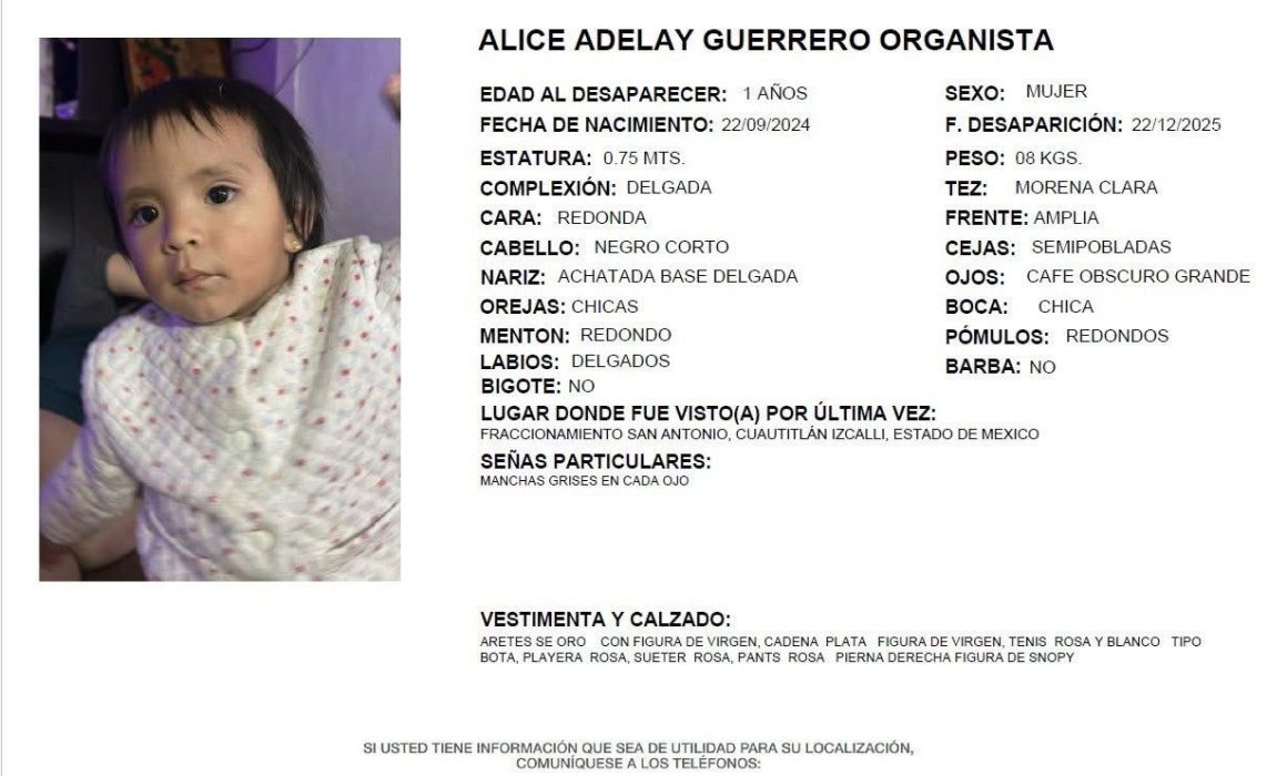 Desaparecen 4 bebés de Cuautitlán Izcalli; 3 son hermanitas