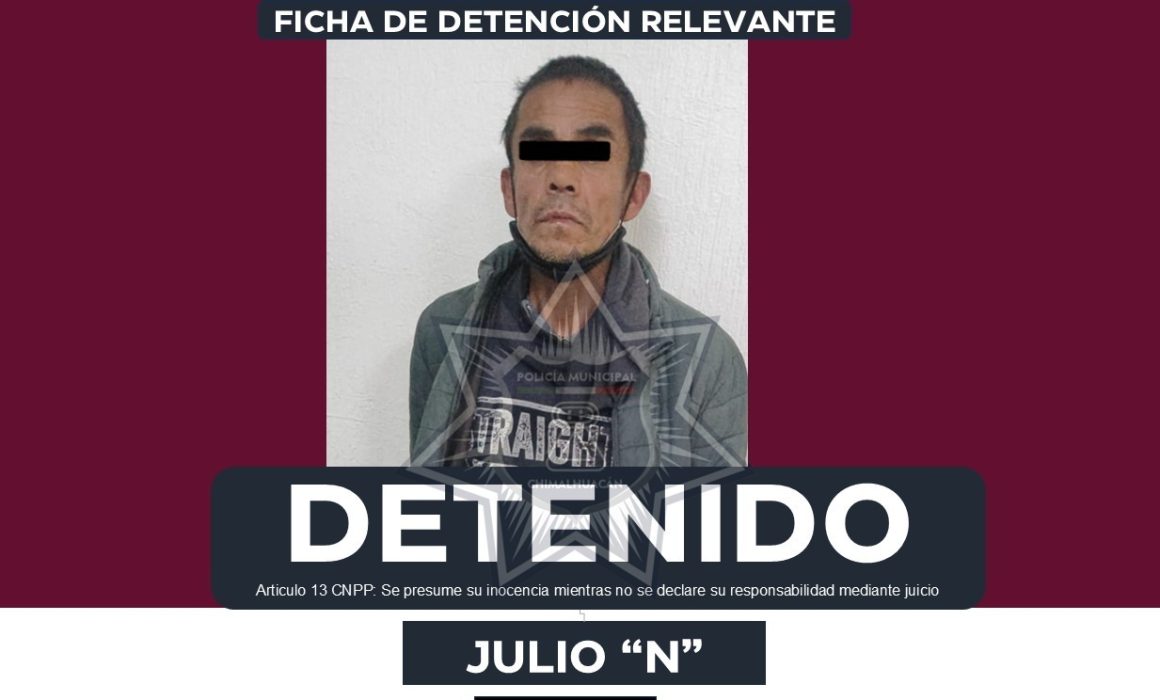 Detienen policías de Chimalhuacán a presunto ladrón de escuela