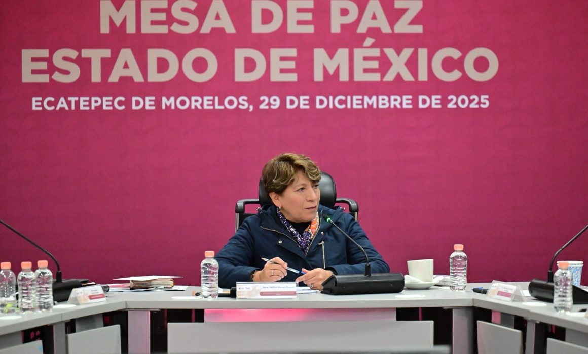 Encabeza Delfina Gómez Mesa de Paz y reporta baja delictiva en Ecatepec
