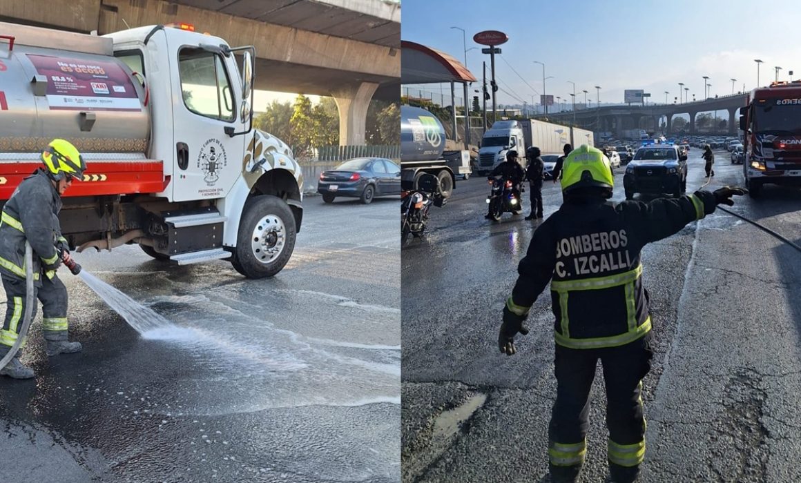 Limpian calles de Cuautitlán Izcalli tras caída de bultos de cemento