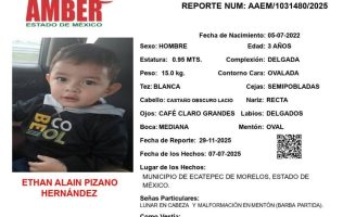Permanece la búsqueda en Ecatepec para localizar al menor Ethan de 3 años