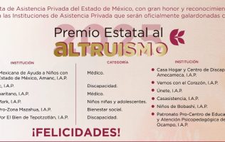 Reciben Premio Estatal al Altruismo por transformar vidas