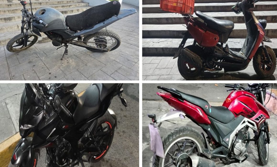 Recuperan 6 motocicletas y detienen a 4 en Ecatepec