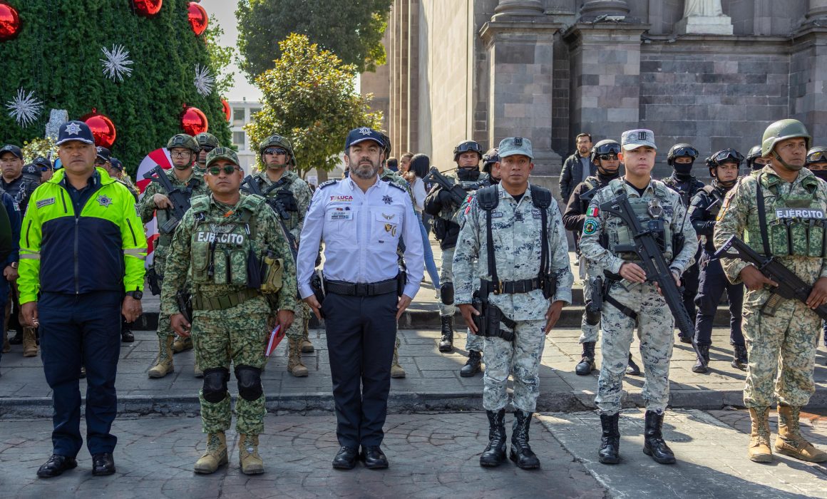 Refuerzan seguridad en Toluca ante el pago de aguinaldos