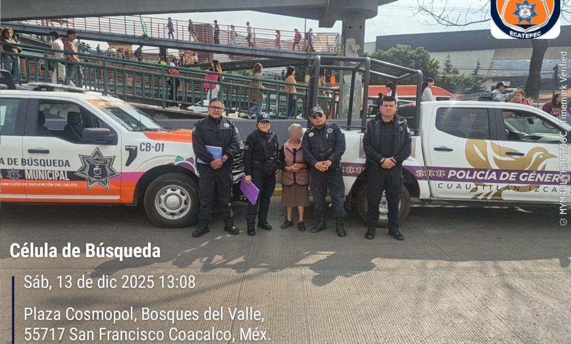Ayudan policías de género a anciana desorientada en Cuautitlán Izcalli