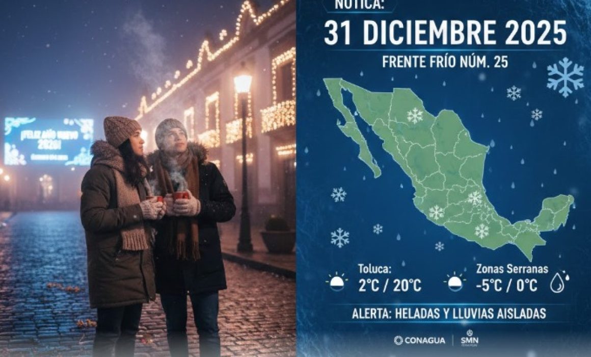 Se despide el 2025 con frío ártico y heladas en el Estado de México