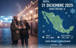 Se despide el 2025 con frío ártico y heladas en el Estado de México