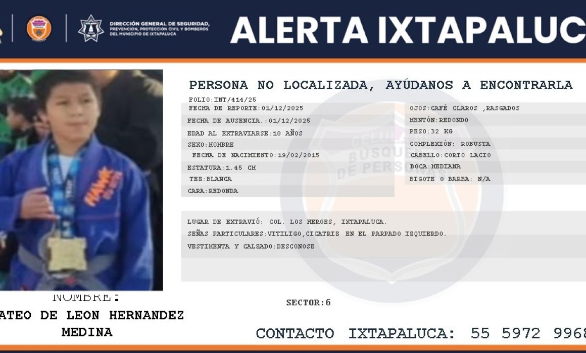 Vive familia angustia por Mateo, niño desaparecido en Ixtapaluca