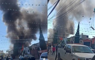 Arrasa incendio maderería en Lerma; desata alerta en San Pedro Tultepec