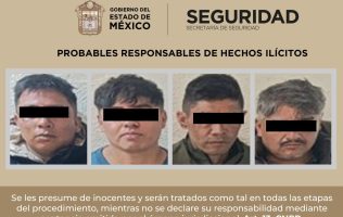 Asegura policía estatal a 4 hombres tras asalto en Valle de Chalco