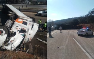 Bloquea volcadura autopista México-Querétaro rumbo a CDMX