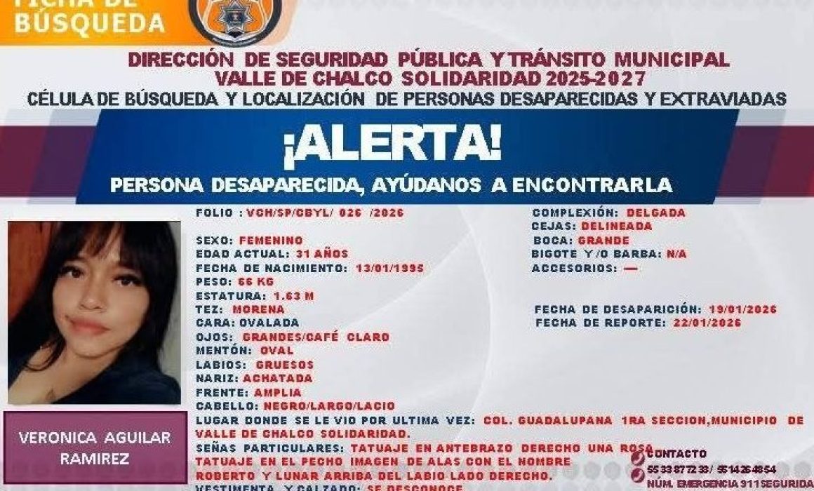 Desaparece familia en Valle de Chalco buscan a madre y 3 hijos