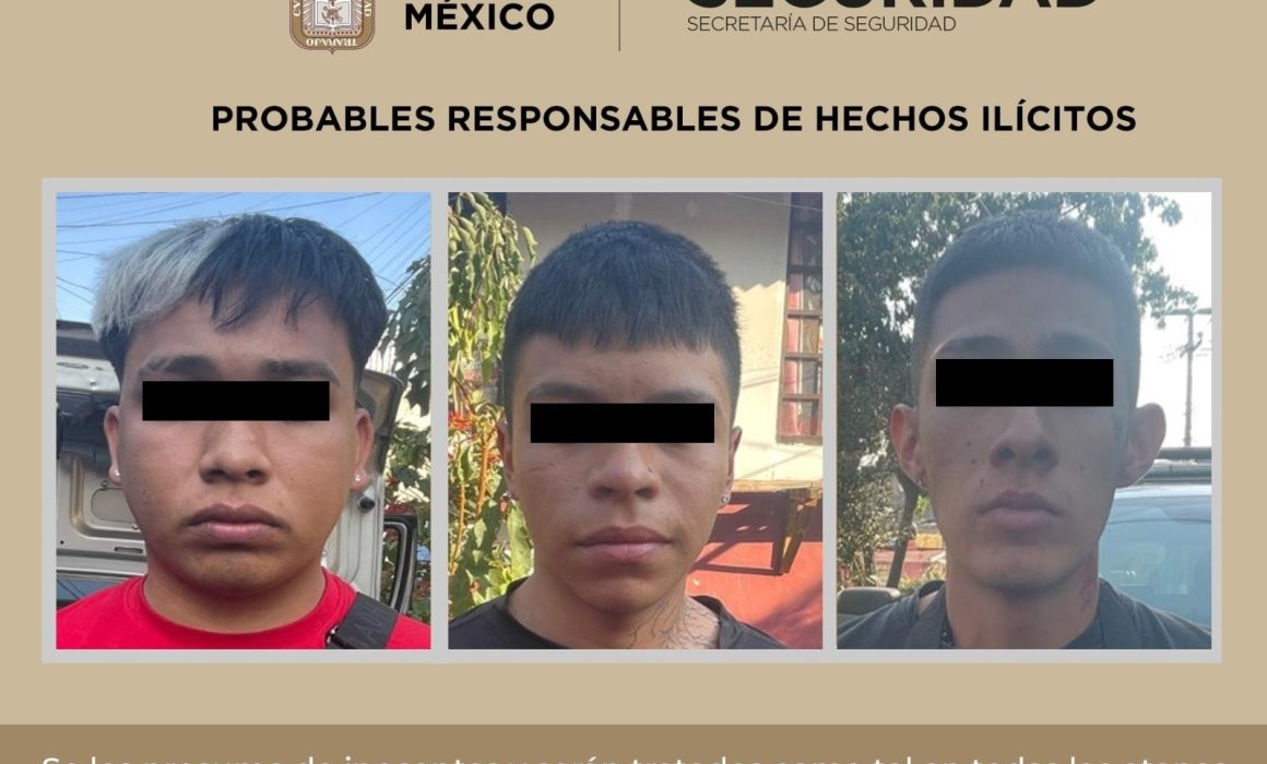 Detiene la SSPC y SSEM auto ligado a robos en Tlalnepantla; caen 3