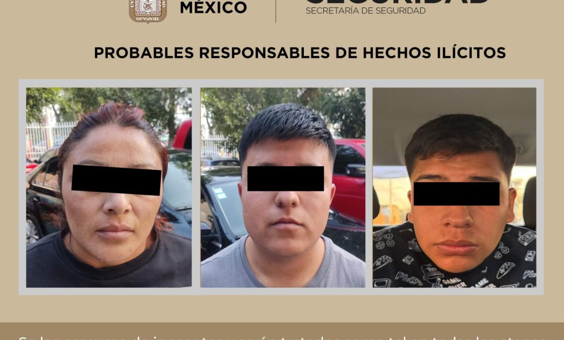 Detienen a 3 presuntos implicados en delitos contra la salud en Texcoco