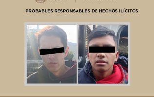 Detienen a joven de 18 años y adulto por robo a negocio en Chicoloapan