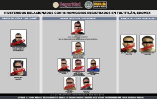 Detienen autoridades a 11 implicados en homicidios en Edomex