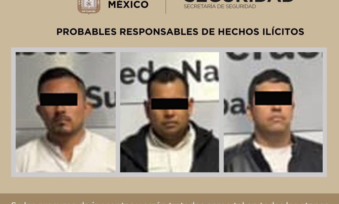 Detienen autoridades a tres personas armadas en Atizapán de Zaragoza