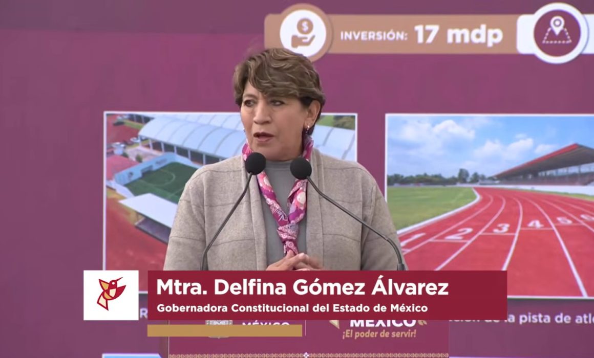 Entrega Delfina Gómez rehabilitación de Unidad Deportiva en Atlacomulco