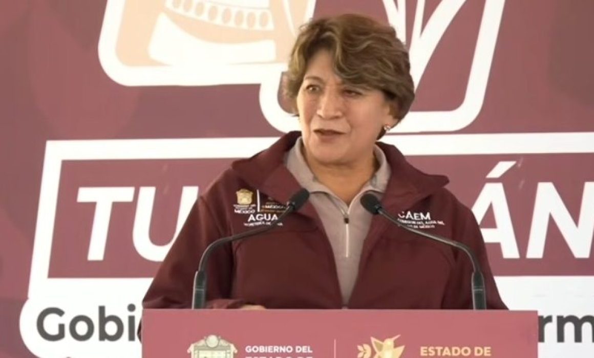 Impulsa Delfina Gómez obras viales y mercado en Coyotepec