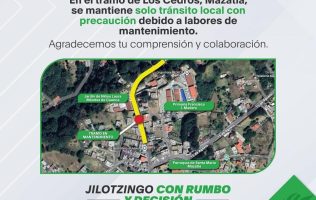 Mantiene Jilotzingo tránsito local por obras en Mazatla