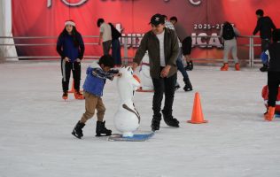 Registra Huixquilucan alta asistencia en pistas de hielo gratuitas