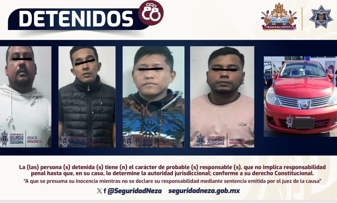 Rescatan a víctima de secuestro y detienen a 4 en Nezahualcóyotl