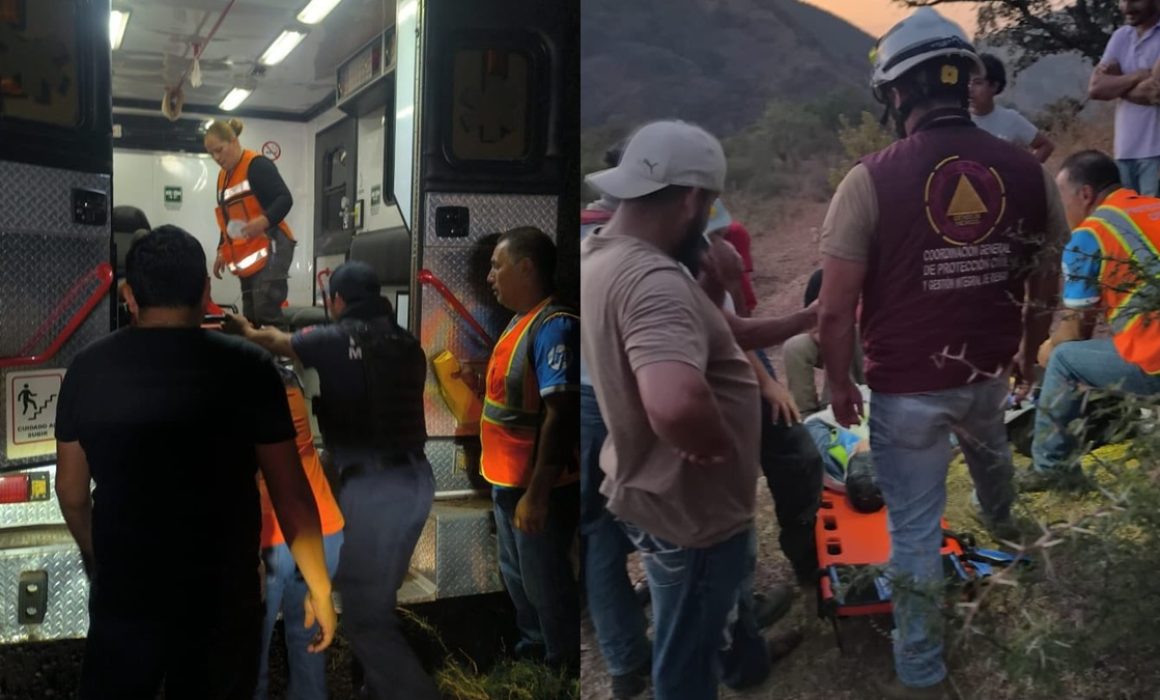Rescatan en Temascaltepec a turista extranjera que cayó de un parapente