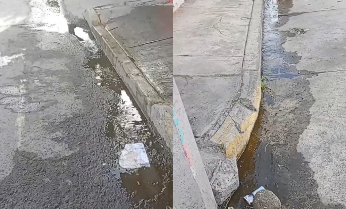 Vecinos de Toluca denuncian fuga de agua sin atender por semanas