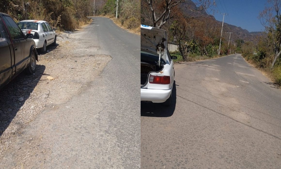 Advierten transportistas riesgos por carretera dañada en Malinalco