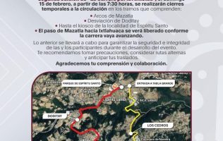 Anuncia Ayuntamiento de Jilotzingo cierres viales por carrera