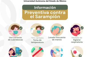 Aplica la UAEMex Huehuetoca medidas contra sarampión piden cubrebocas