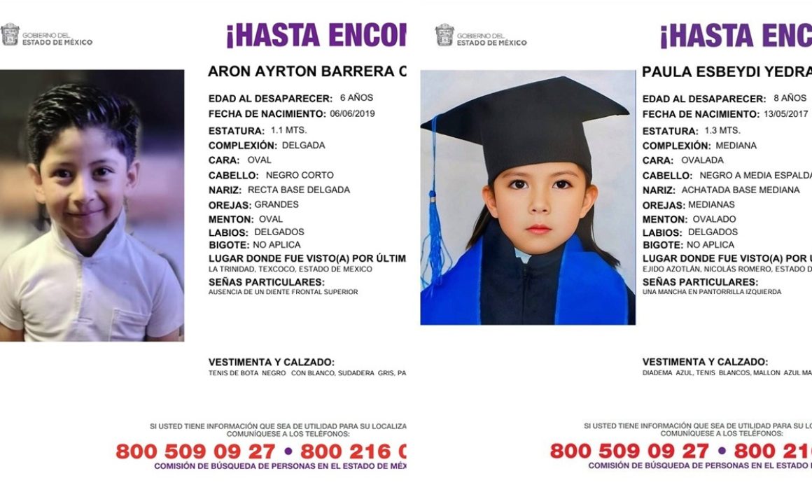 Buscan a niños y adolescente desaparecidos en Edomex desde hace 4 días