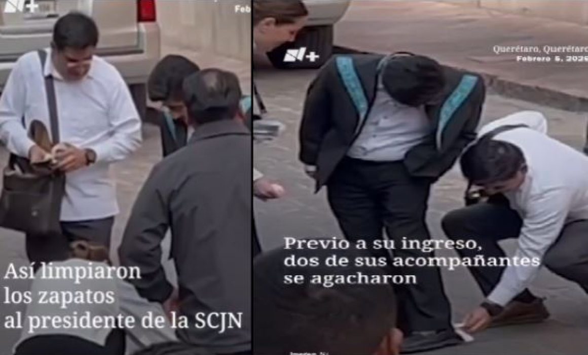 Captan al Ministro del pueblo cuando le limpian los zapatos en Querétaro