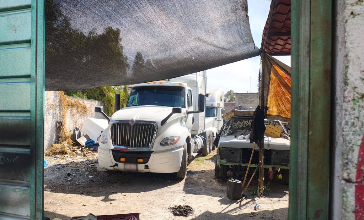 Capturan a 4 en Acolman por robo de tractocamión y aseguran predio