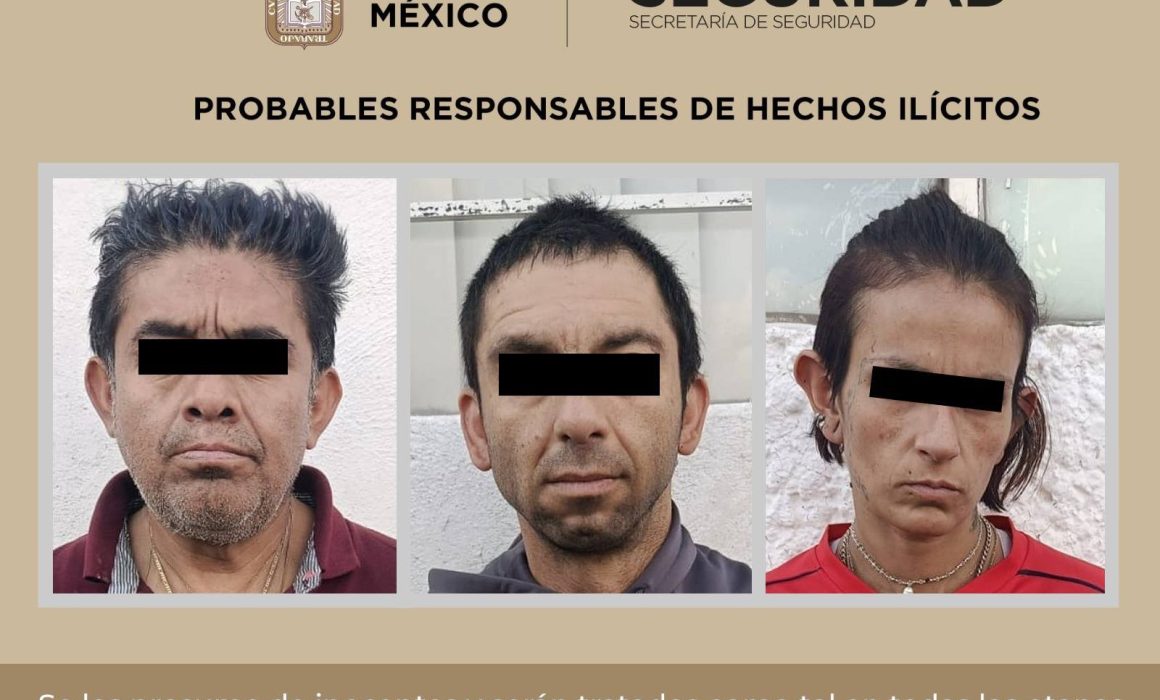 Detienen a 3 en Metepec durante Operativo Argos con drogas y celulares