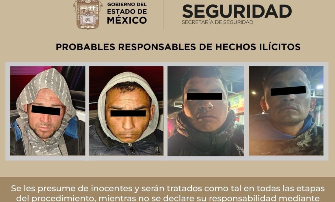 Detienen a 4 en Nicolás Romero por robo de cable y motocicletas