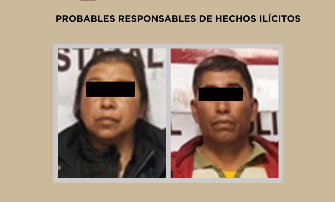 Detienen a pareja acusada de sustraer a recién nacida en Tianguistenco