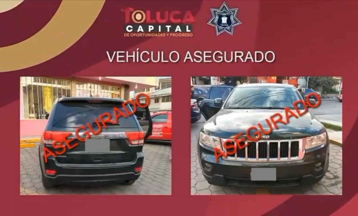 Detienen a pareja en Toluca con vehículo ligado a feminicidio