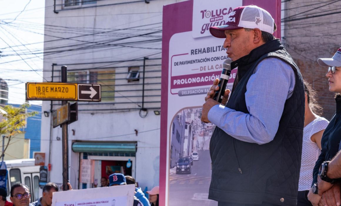 Entrega Ricardo Moreno rehabilitación de vialidades clave en Toluca
