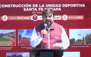 Entrega gobierno estatal Unidad Deportiva San José Mezapa en Xalatlaco