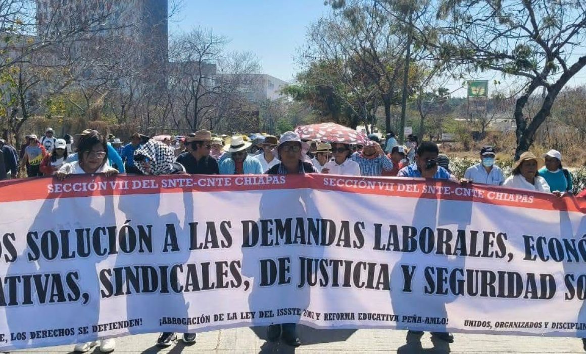 Exigen maestros abrogación de reformas y pensiones dignas en Chiapas