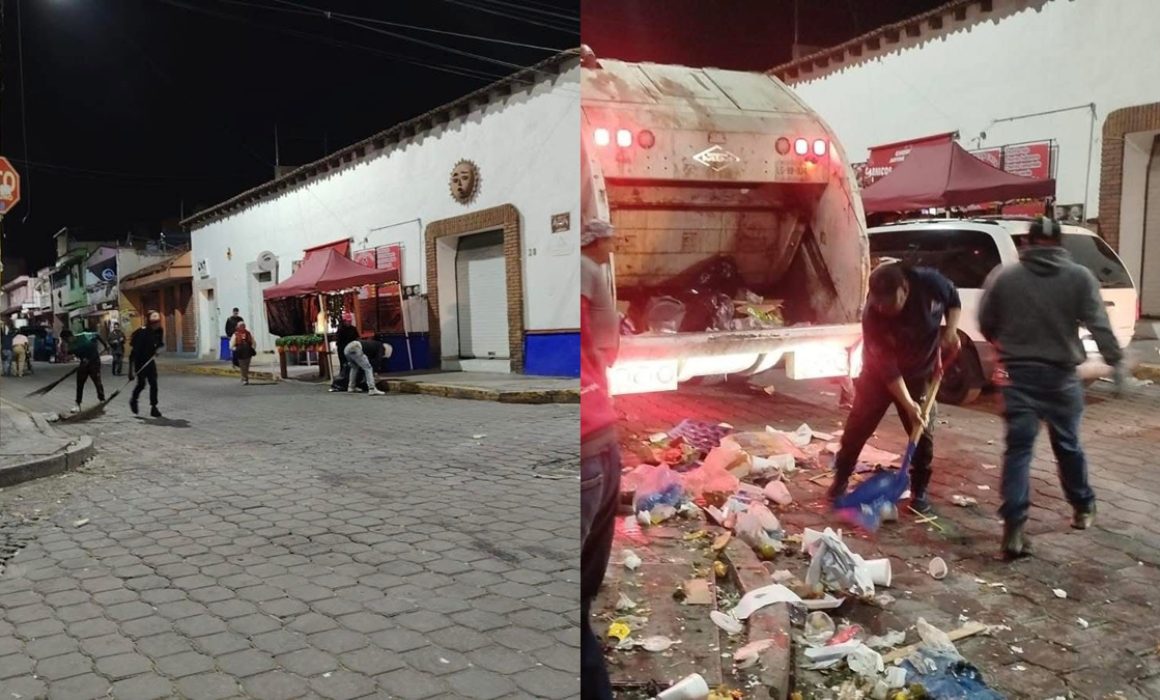Garantizan higiene urbana en Metepec tras jornada de tianguistas