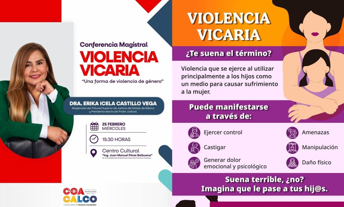 Impartirán conferencia magistral sobre violencia vicaria en Coacalco