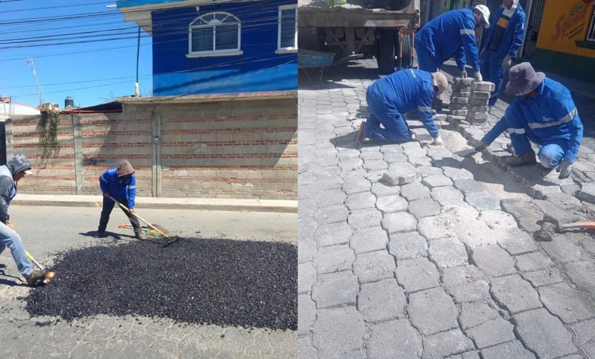 Intensifica Metepec labores de rehabilitación vial en diversas colonias