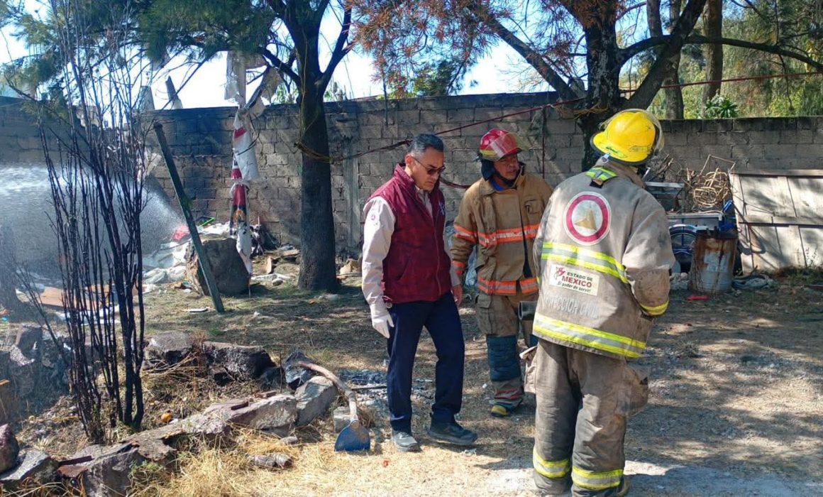 Muere hombre en taller clandestino de pirotecnia en Tultepec