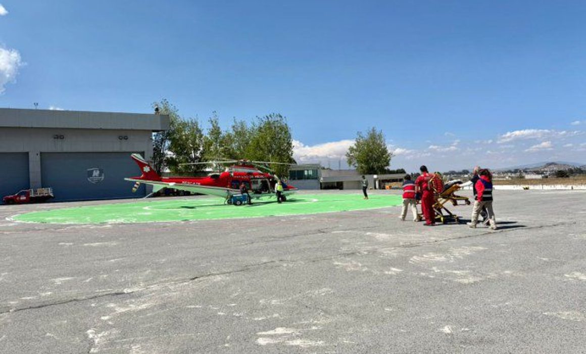 Realizan traslado aéreo urgente salva a paciente con infarto en Edomex