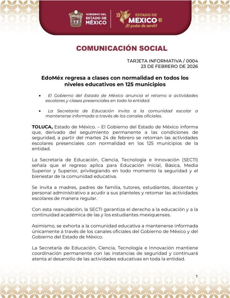 Foto: Secretaría de Educación del Estado de México